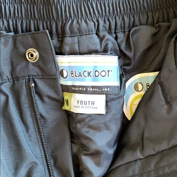 Youth Black Dot ski snow pants - Picture 3 of 5